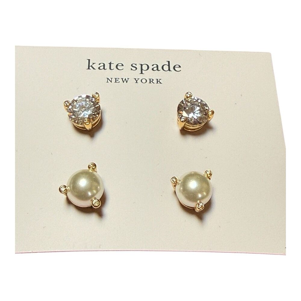 Kate Spade New York Rise and Shine Earrings 2 Sets Stud Gold Plated NWT